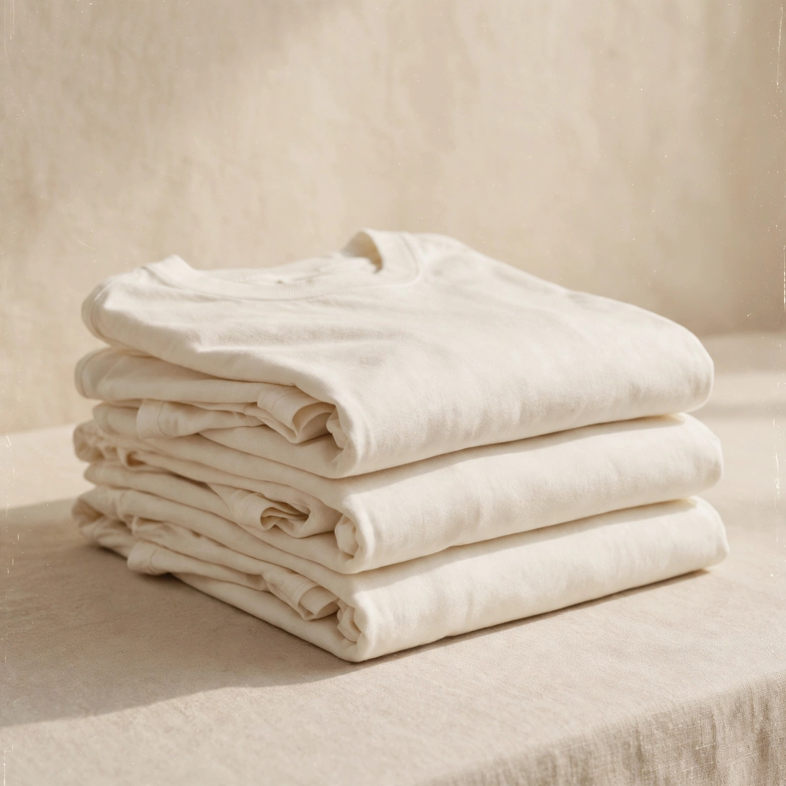 Kaos Oversized Lembut warna ivory
