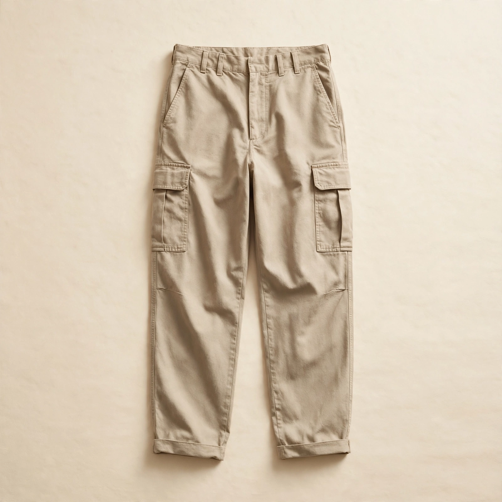 Celana Kargo Rileks warna sand