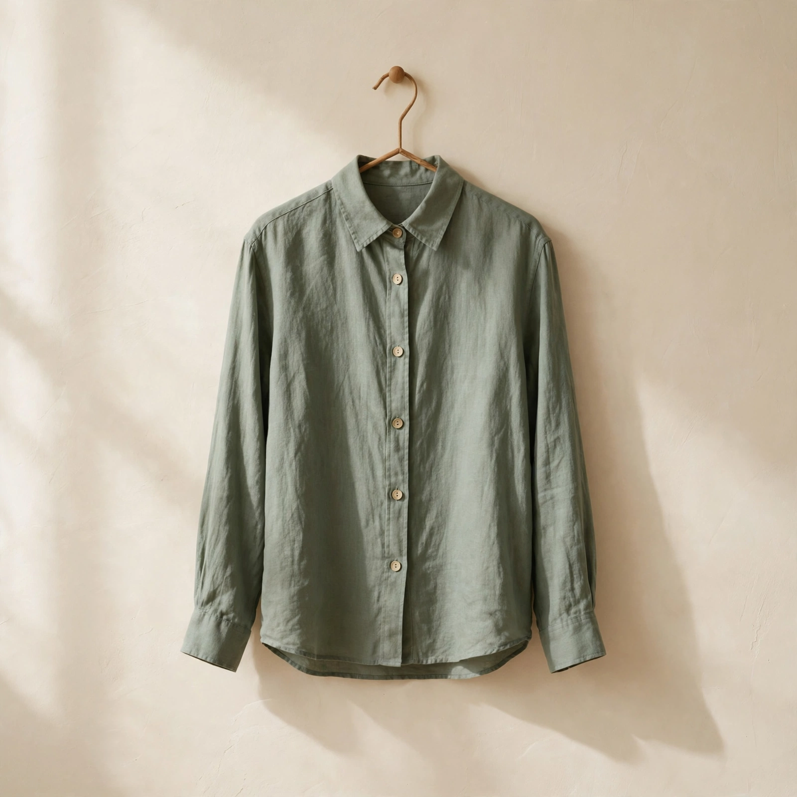 Kemeja Linen Sekar warna sage